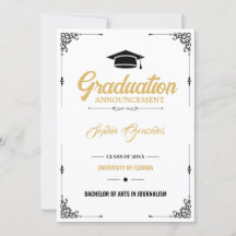 Classic Élégant Script White Graduation