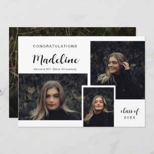 Faire-part Classic Photo Collage Moderne Graduation