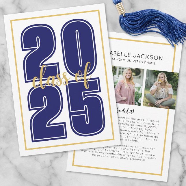 Faire-part Classic Simple Script Graduate Photo Graduate (Classic Simple Script Graduate Photo Graduation Announcement)
