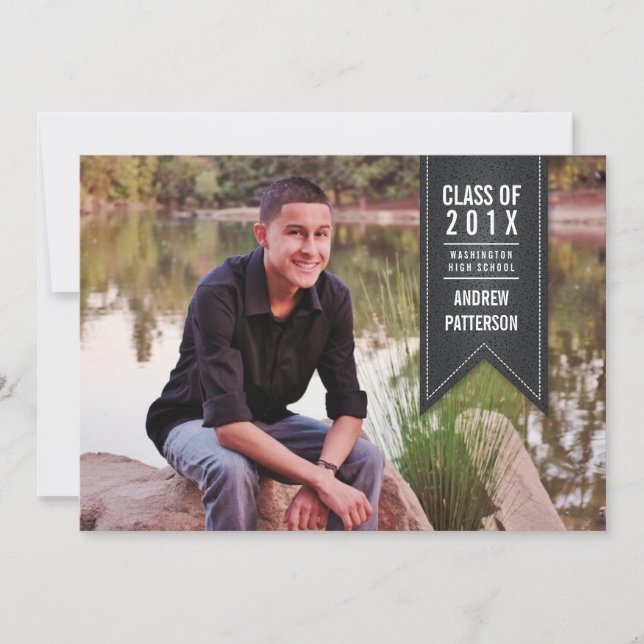 Faire-part classique de photo d'obtention du (Devant)