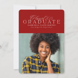 Faire-part Classique élégant Promotion 2025 diplômé rouge