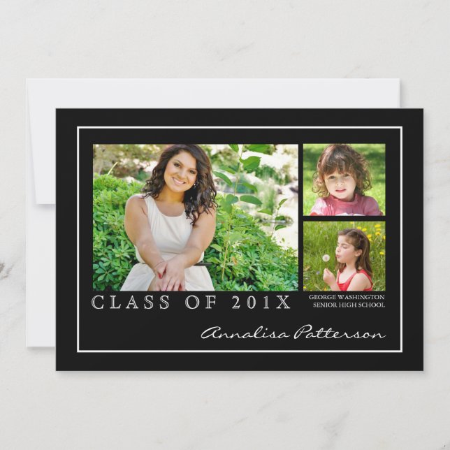 Faire-part classique et élégant de photo de (Devant)