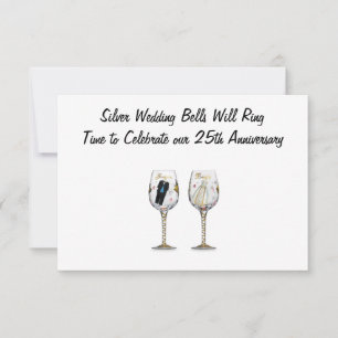 Faire-part "CLOCHES DE MARIAGE EN ARGENT"
