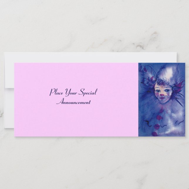 FAIRE-PART CLOWN DANS PURPLE (Devant)