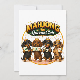 Faire-part Club des Reines de Mahjong Adorables Dachshunds