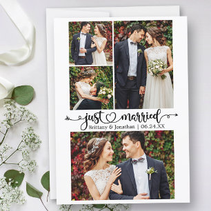 Faire-part Coeur de calligraphie juste marié 4 Mariage photo