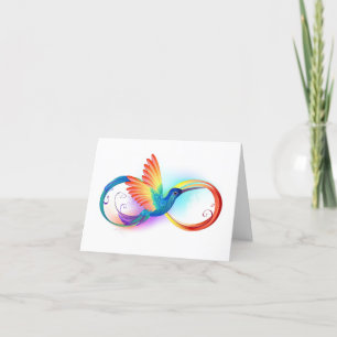 Faire-part Colibri arc-en-ciel avec symbole Infinity
