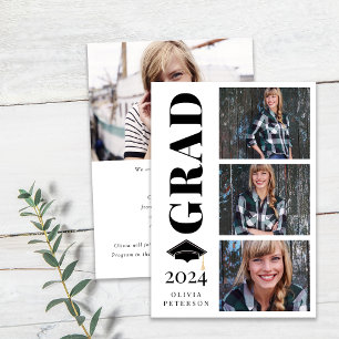 Faire-part Collage de photos Classe de 2024 Graduation