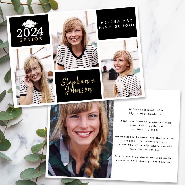 Faire-part Collage de photos Diplôme supérieur (Créateur téléchargé)