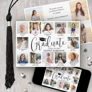 Faire-part Collage de photos et légendes Écriture tendance po
