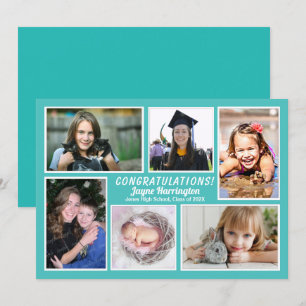 Faire-part Collage photo de la licence de la fille