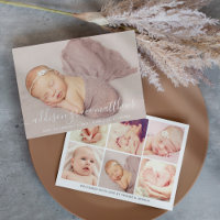 Collage photo de naissance de bébé fille en callig