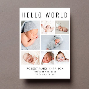 Faire-part Collage photo moderne naissance