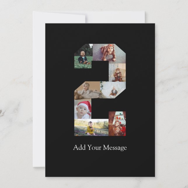 Faire-part Collage photo n°2 noir et blanc (Devant)