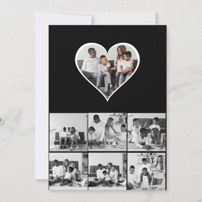 Faire-part Collage photo noir et blanc 7 (Devant)