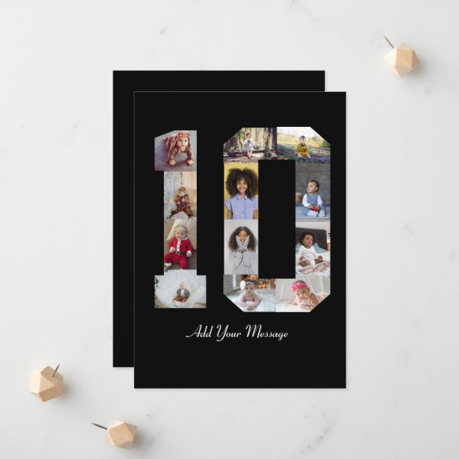 Faire-part Collage photo numéro 10 (Devant/Arrière en situation)