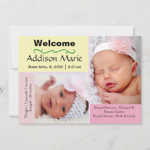 Faire-part Collage photo Pastel 2 - Annonce de naissance
