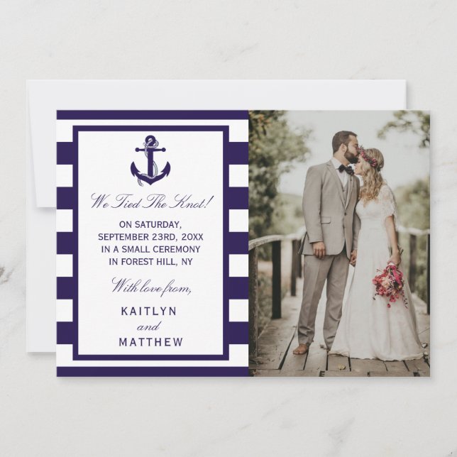 Faire-part Collection de Mariages de la marine d'Ancres nauti (Devant)