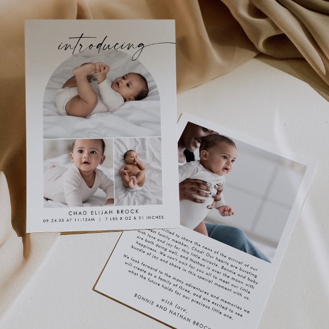 Faire-part Collection photo moderne Boho Arch Naissance (Créateur téléchargé)