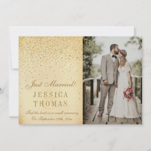 Faire-part Collection Vintage de Mariage Glam Gold Confetti