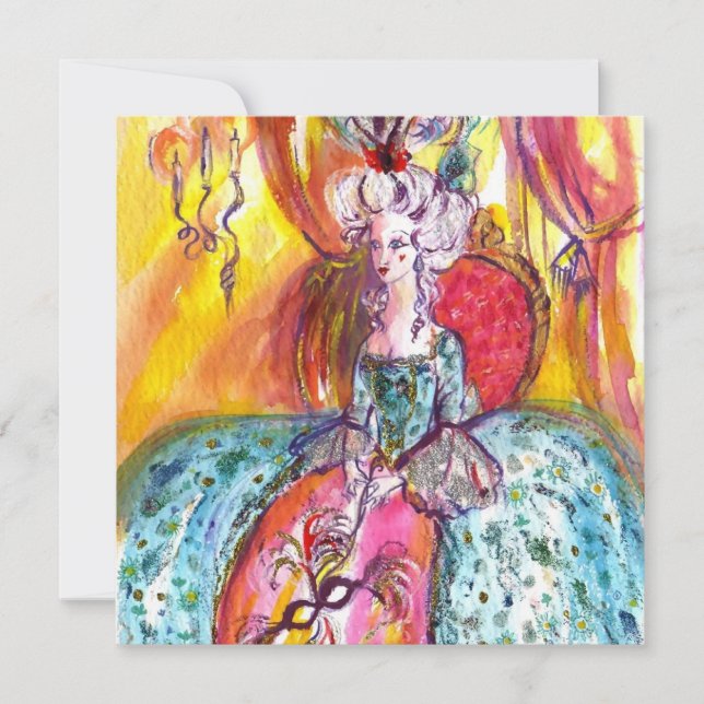 FAIRE-PART COLOMBINA / MARDI GRAS MASQUERADE BALL (Devant)