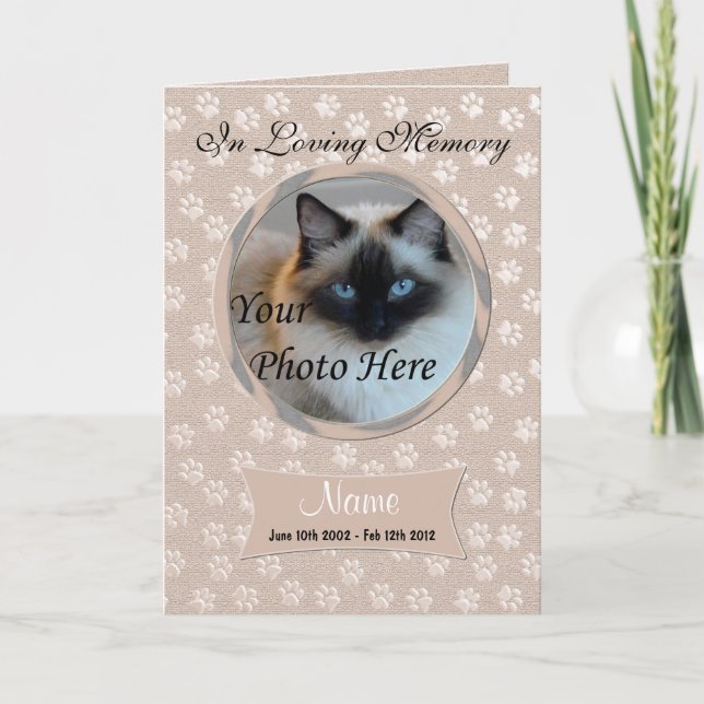 Faire-part commémoratif de la perte de chien ou de (Devant)