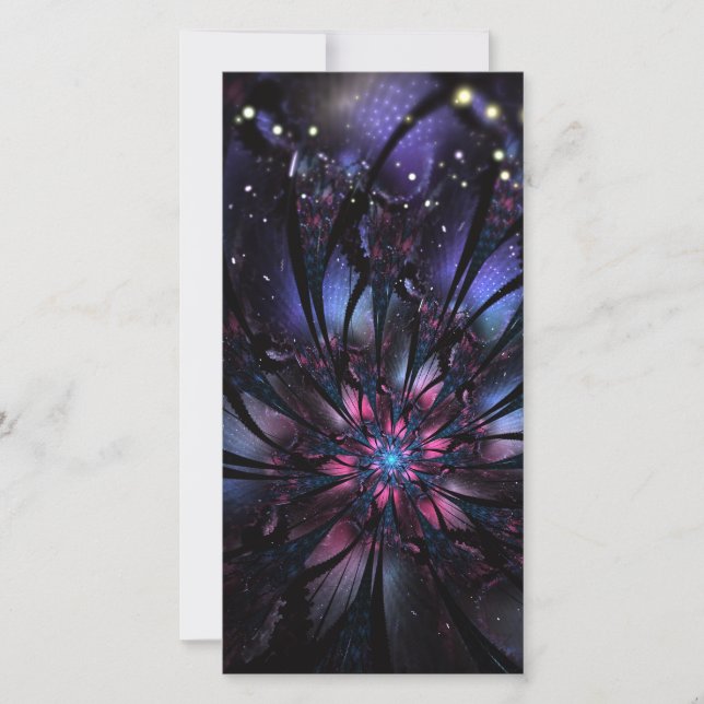 Faire-part Conception Abstraite des fleurs fractales. (Devant)