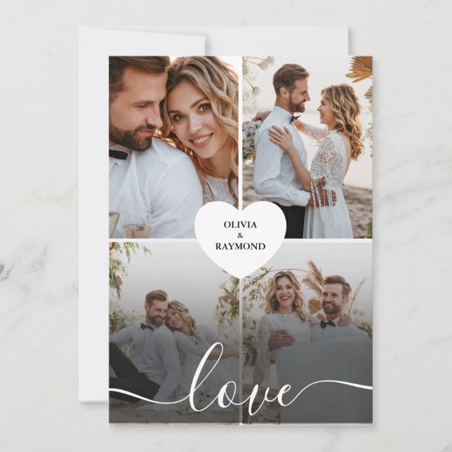 Faire-part Concevez votre propre amour Collage de photos (Devant)