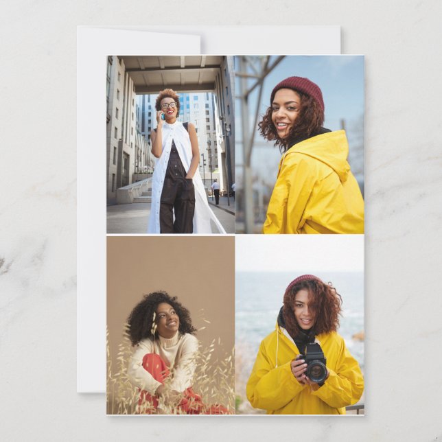 Faire-part Concevez votre propre collection de 4 photos (Devant)