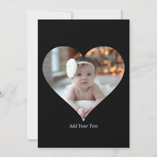 Faire-part Concevez votre propre photo en forme de coeur uniq (Devant)