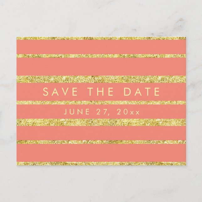 Faire-part Coral Enregistrer La Carte Postale Date Avec Effet (Devant)