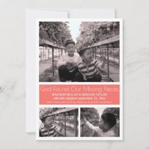 Faire-part Coral Modern Minimalist Child Adoption 3 Photo