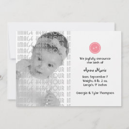 Faire-part Coupe en tant que bouton (rose)