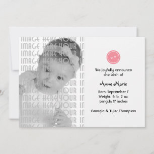 Faire-part Coupe en tant que bouton (rose)