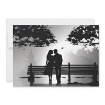 Couple de silhouette romantique dans le parc Date