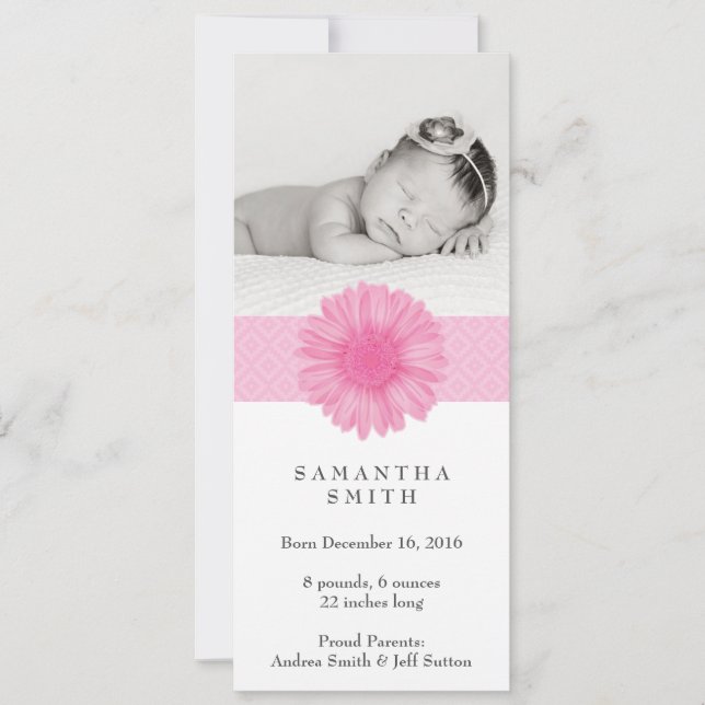 Faire-part Couronne de fleurs ı Faire part de naissance 10 cm (Devant)