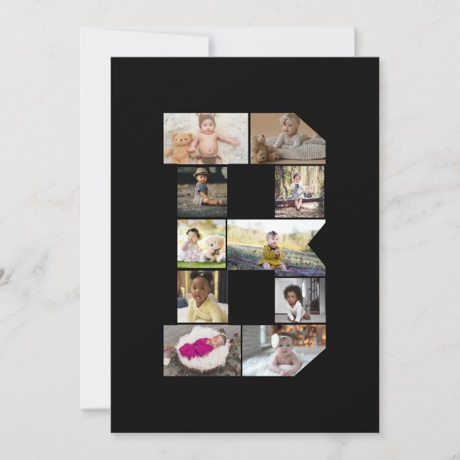 Faire-part Créez votre propre lettre B Collage photo (Devant)
