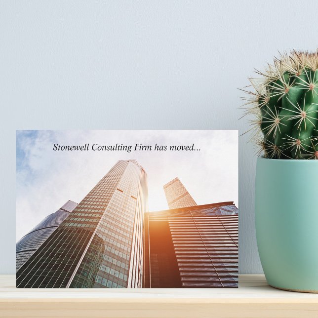 Faire-part Custom Office Building Photograph Business Moving (Créateur téléchargé)