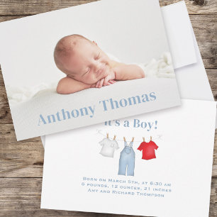 Faire-part Cute Baby Boy Photo Personnalisée