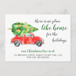 Faire-part Cute Red Christmas Farm Camion Rustic Moving