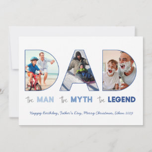 Faire-part DAD Cutout Lettres L'Homme Mythe Légende Photo Ble