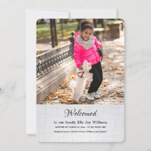 Faire-part d'adoption avec photo