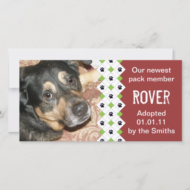 Faire-part d'adoption chien/chiot (Devant)