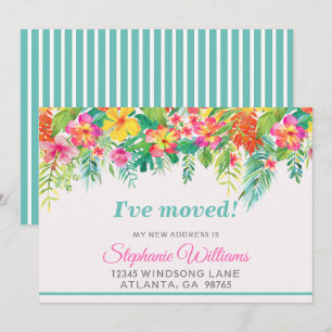 Faire-part d'adresse Tropical Floral New Address
