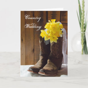Faire-part Daffodils Cowboy Boots Mariage Enregistrer la date