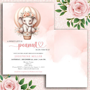 Faire-part d'anniversaire bébé aquarelle éléphant 