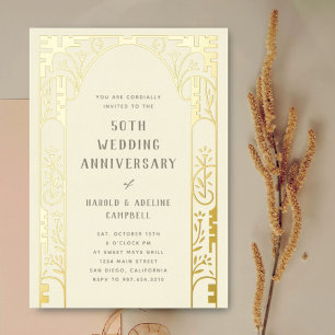 Faire-part d'anniversaire de mariage en feuille d'