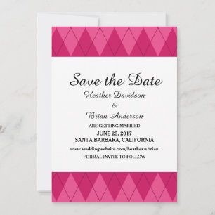 Faire-part d'annonce de mariage à motif diamant ro
