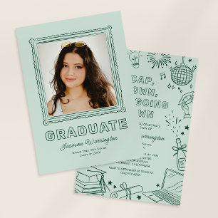 Faire-part d'annonce de remise de diplôme avec gri