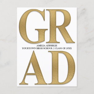 Faire-part d'annonce de remise de diplôme élégant 